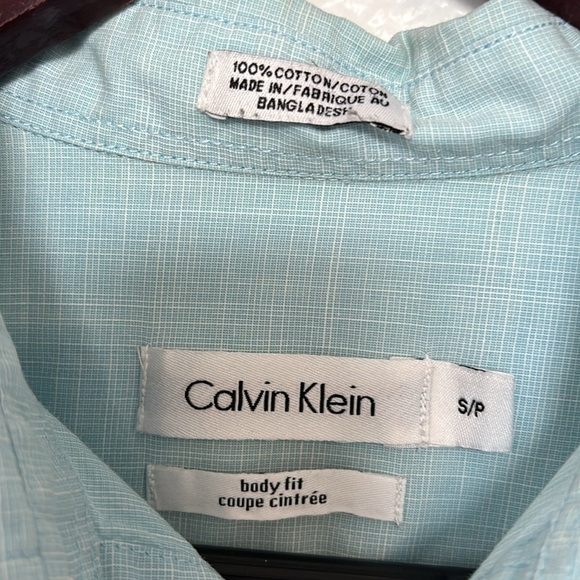 CALVIN KLEIN men's shirt, 100% cotton, slim fit, blue, long sleeve size S/P - Picture 3 of 9